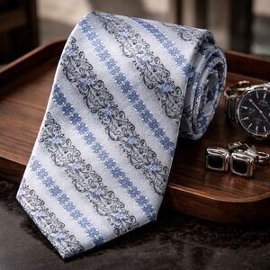 Steve Harvey Celebrity Edition Gray and Blue Men's Tie